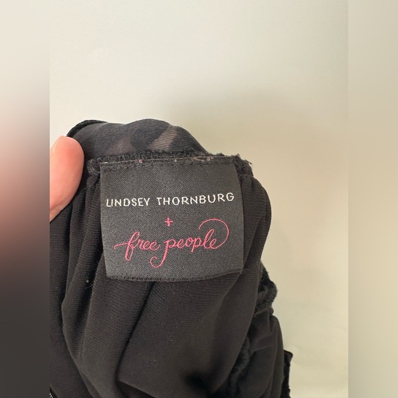 Lindsay Thornburg x Free People Silk Velvet Burnout Cutout Mini Dress - Picture 4 of 5